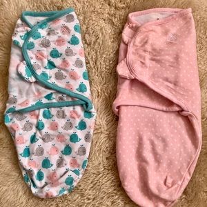 A set of two baby swaddled